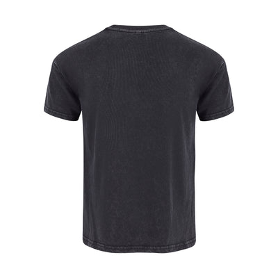 Womens LUX T-Shirt Black Wash featuring a classic crew neck design in vintage black wash finish, shown from back view, displaying premium cotton construction with subtle texture and weathered appearance for a casual, lived-in look