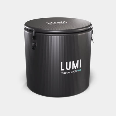LUMI Recovery Duo PRO ice barrel with lid on top