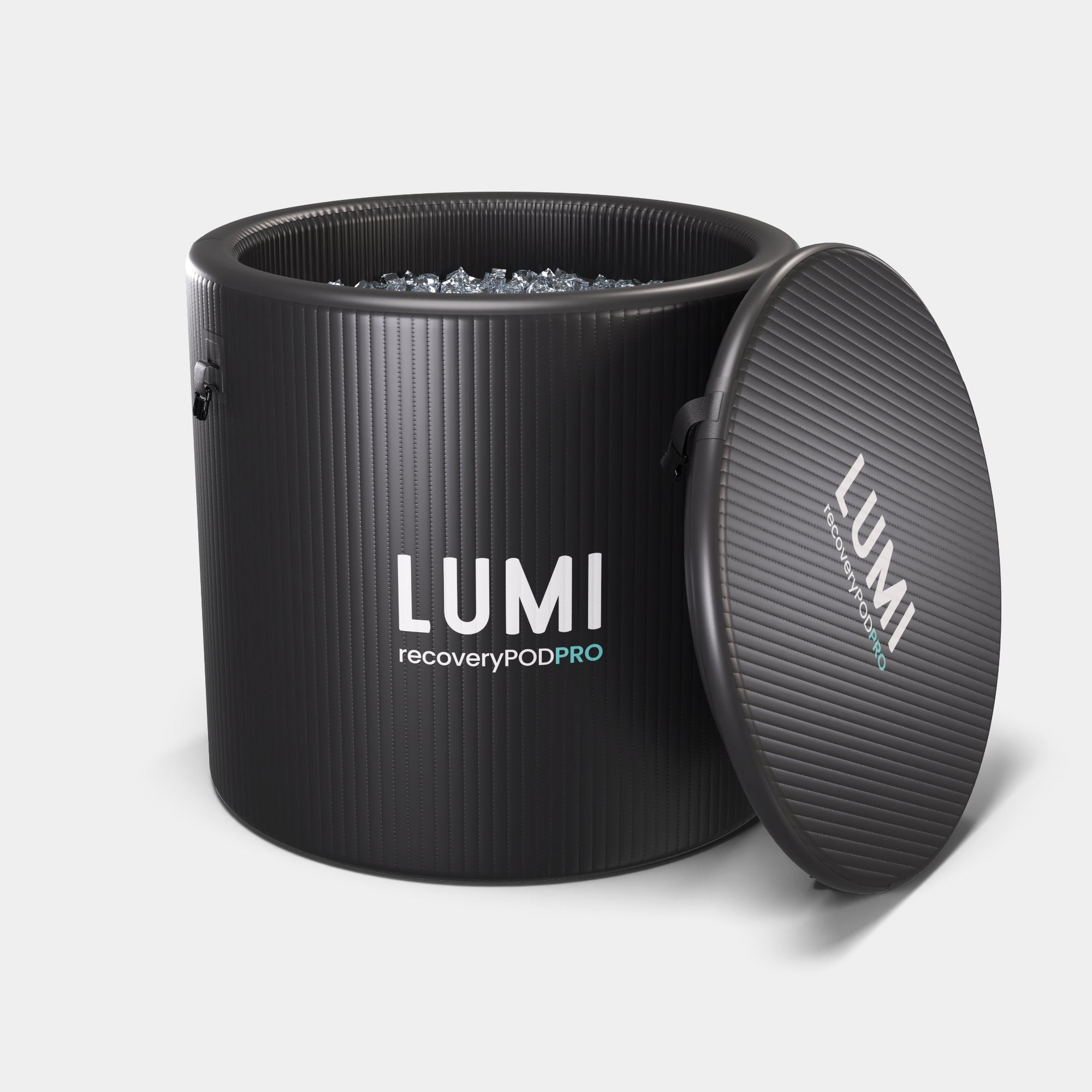 LUMI Recovery Duo PRO ice barrel with lid to the side